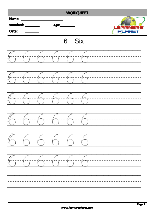 Number tracing worksheet-Count upto 10-Worksheet